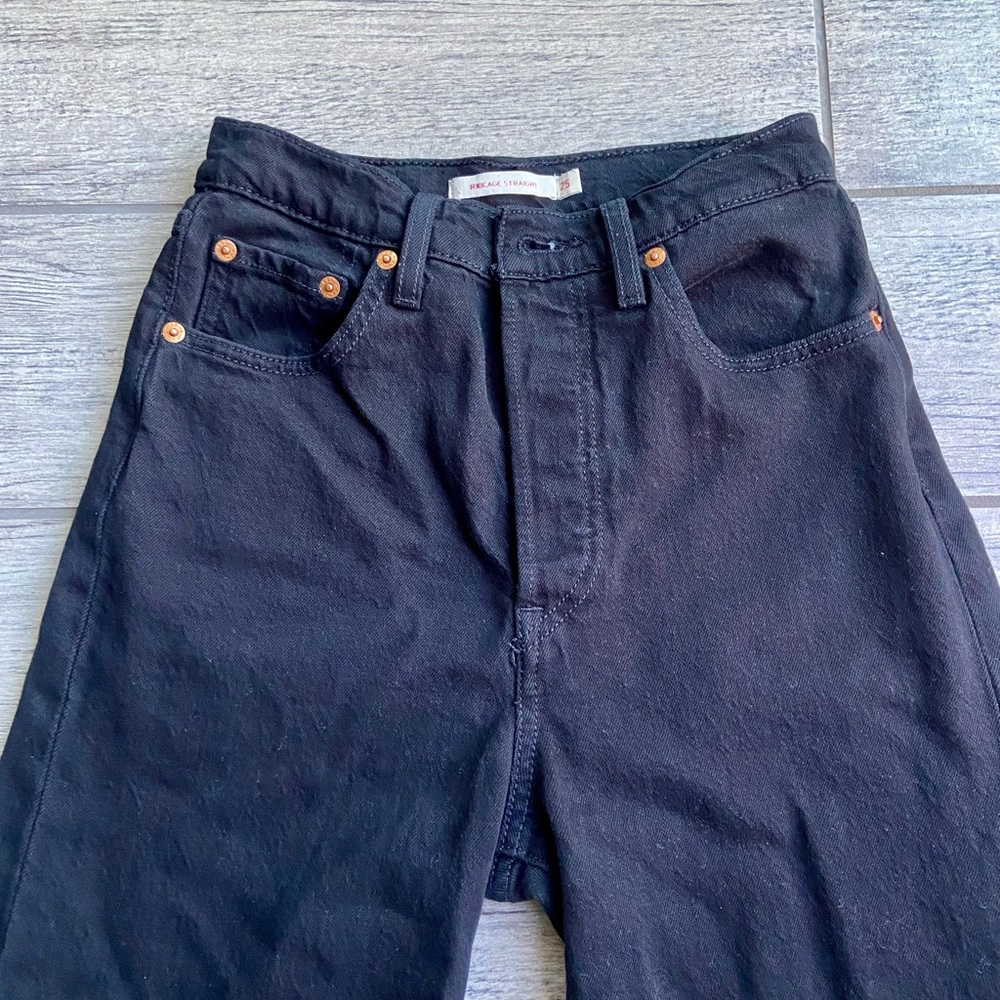 Ribcage straight jeans 25 x 27 in Black Sprout